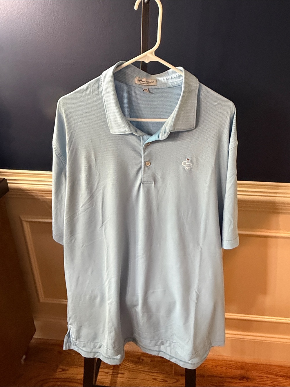 Peter Millar Pale Blue Men's Polo Shirt-Champions Retreat Logo
